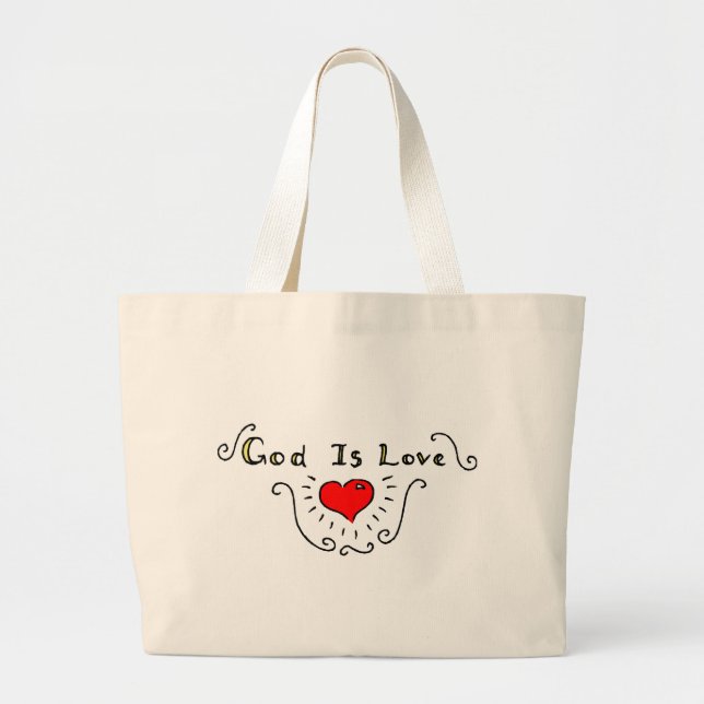 God Is Love Large Tote Bag (Front)
