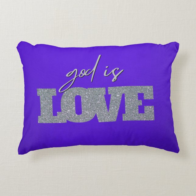 God is Love Purple Accent Pillow (Front)