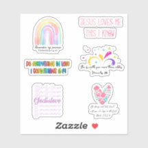 God is Love rainbow christian sticker pack 