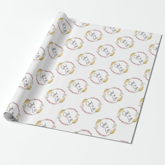 God is Love – Spiritual and Religious Wrapping Paper (Unrolled)