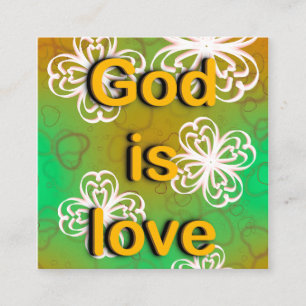 God is love  square business card