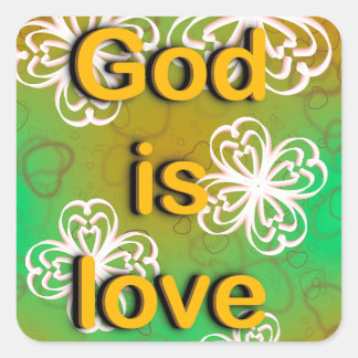 God is love  square sticker