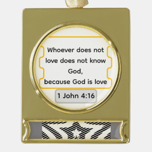 God Is Love Star Elegant high-end Christmas Gold Plated Banner Ornament