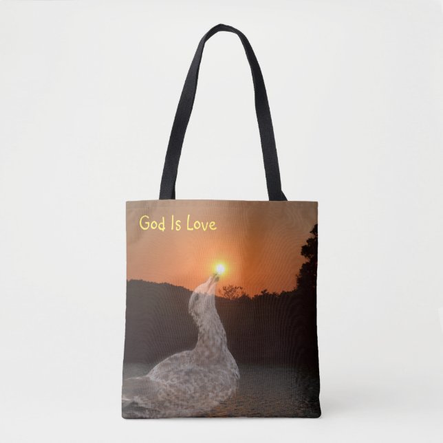 God Is Love Sunset Tote Bag (Front)