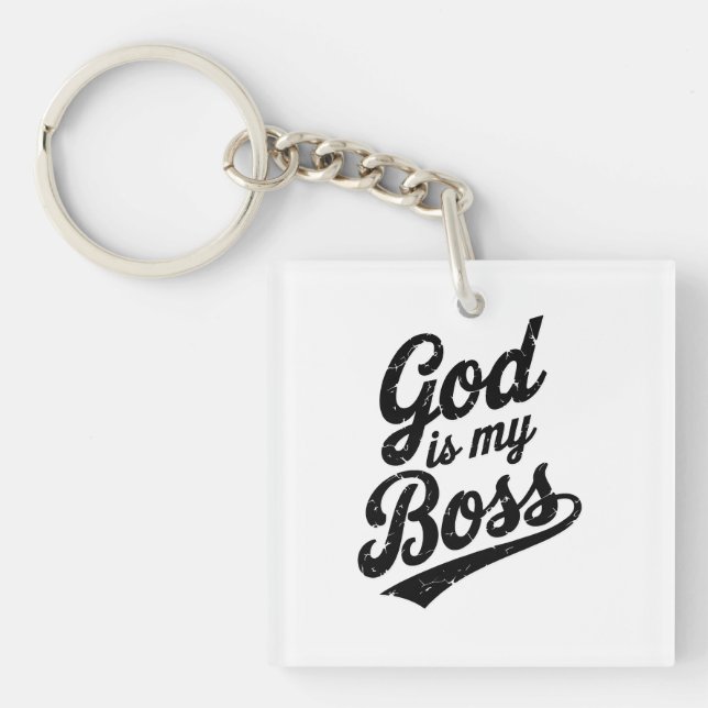 God is my boss key ring (Front)