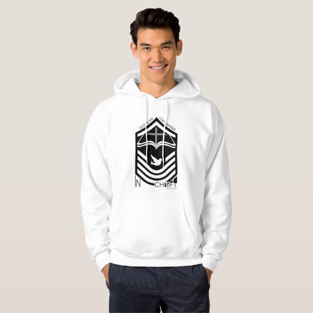 God is my Commander in Chief - blk emblem Hoodie (Front Full)