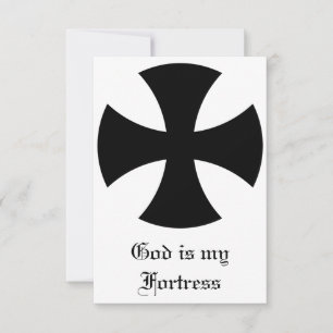 God is My Fortress Cross Holy Card
