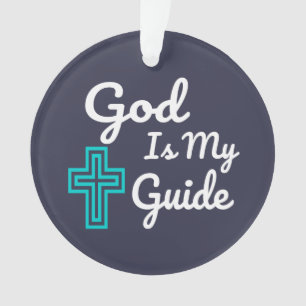 God Is My Guide Cross Ornament