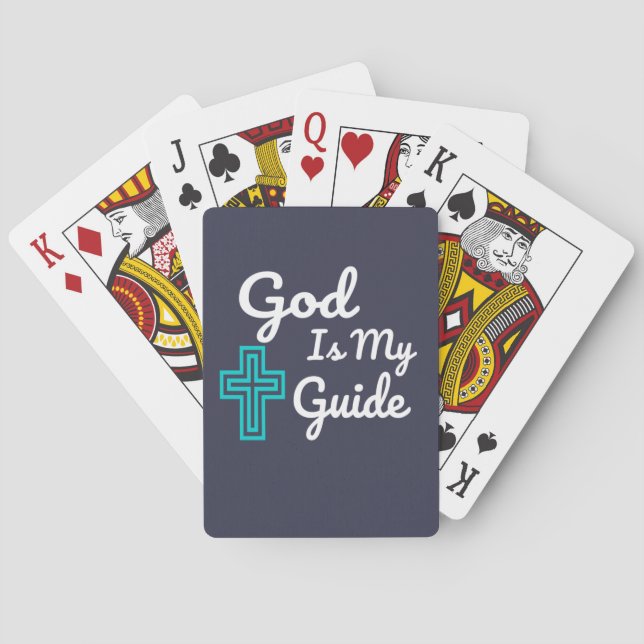 God Is My Guide Cross Playing Cards (Back)