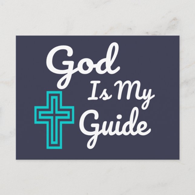 God Is My Guide Cross Postcard (Front)