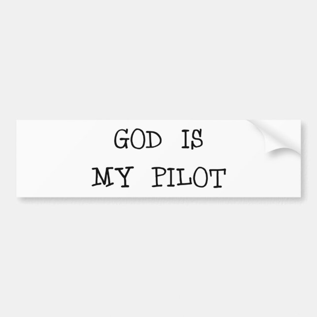 God Is My Pilot Bumper Sticker (Front)