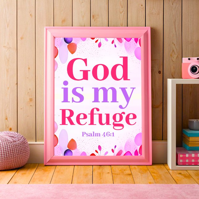 God is my refuge Boho Christian Teen Girl Wall Art (Creator Uploaded)