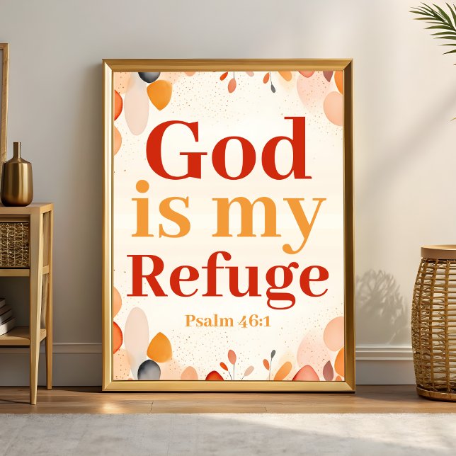 God is my refuge Boho Christian Wall Art print (Creator Uploaded)