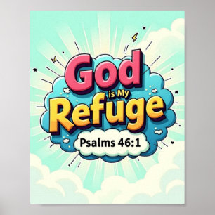 God is my refuge poster
