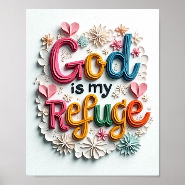 God is my refuge poster (Front)