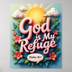God is my refuge poster