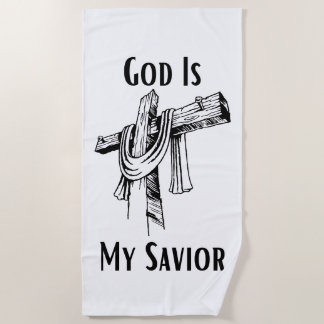 God Is My Saviour Bible Christian-Themed Beach Towel