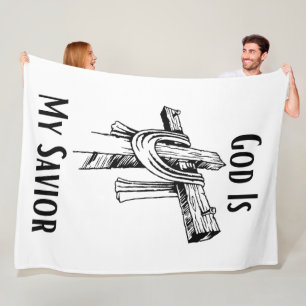 God Is My Saviour Bible Christian-Themed Fleece Blanket