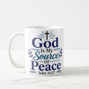 God Is My Source Of Peace Morning Devotional Quote Coffee Mug
