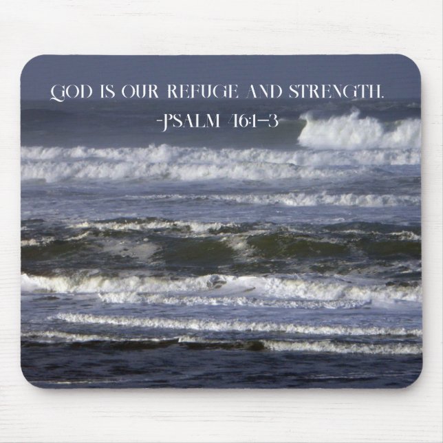 God is my strength and defence:  Exodus 15:1–4 Mouse Pad (Front)
