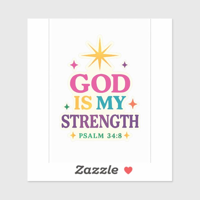 God Is My Strength – FaithFuel Power Sticker for E (Sheet)