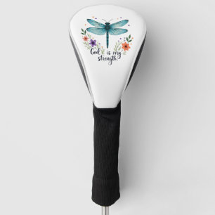 God is my strength Floral Dragonfly Christian T-Sh Golf Head Cover