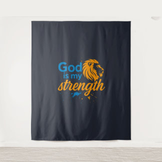 God is my strength  tapestry