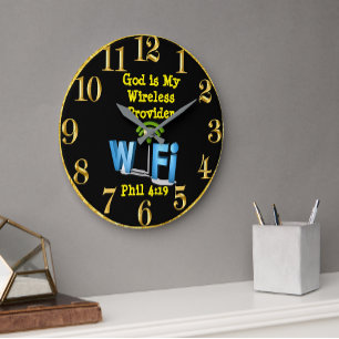 God is My Wireless Provider Phil 4:19 round clock