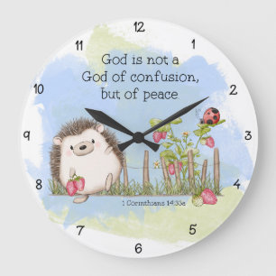 God is not a God of confusion but of peace Large Clock