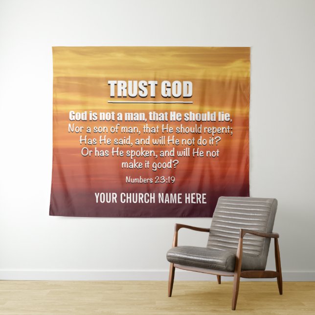 GOD IS NOT A MAN Trust God Church Tapestry (In Situ (Horizontal))