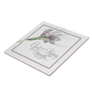 God is our Refuge and strength Ceramic Tile
