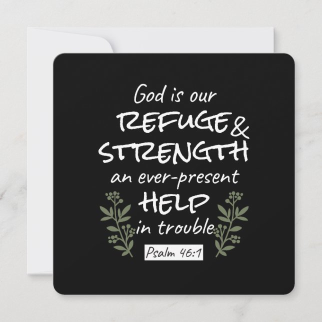 'God is Our Refuge and Strength' Psalm 46:1 Holiday Card (Front)