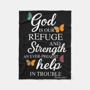 God Is Our Refuge Bible Verse Psalm 46_1 Fleece Blanket