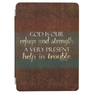 God is our Refuge Christian Bible Verse Brown/Gold iPad Air Cover