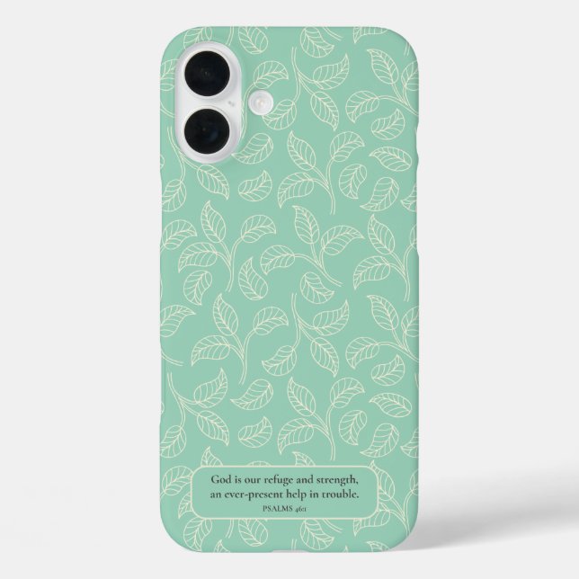 God Is Our Refuge Green Simple Leaf Case-Mate iPhone Case (Back)