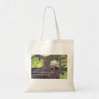 God is our Strength Scripture Tote Bag