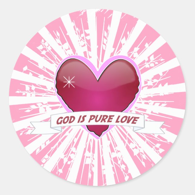 God is Pure Love Classic Round Sticker (Front)