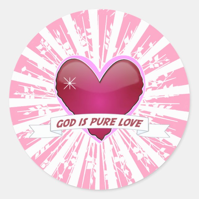 God is Pure Love Classic Round Sticker (Front)