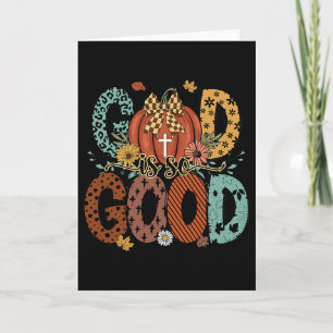 God Is So Good Fall Christian Autumn Pumpkin Thank Card