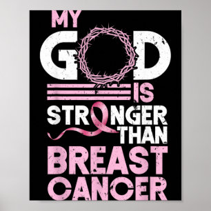 God is Stronger Than Breast Cancer Awareness Poster