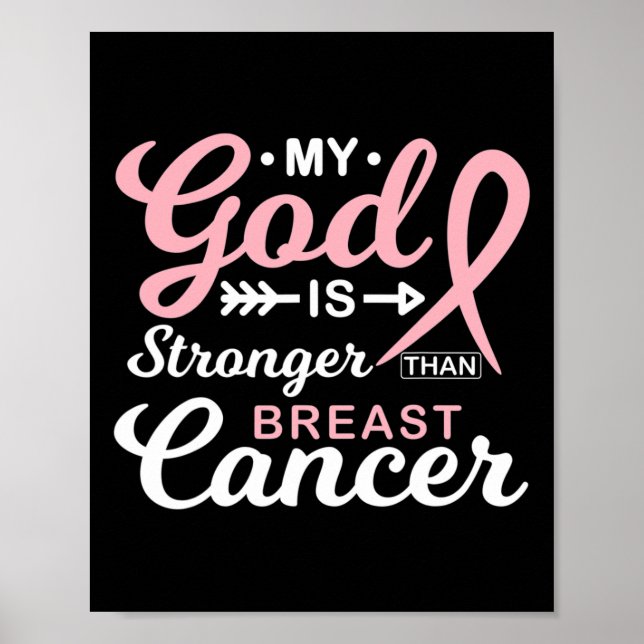 God Is Stronger Than Breast Cancer Awareness Warri Poster (Front)
