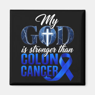 God is stronger than colon cancer colourectal magnet
