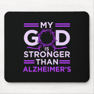 God Is Stronger Than Heimerheimer's Awareness Purp Mouse Pad