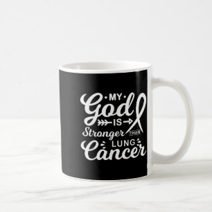 God is Stronger Than Lung Cancer Awareness Warrior Coffee Mug