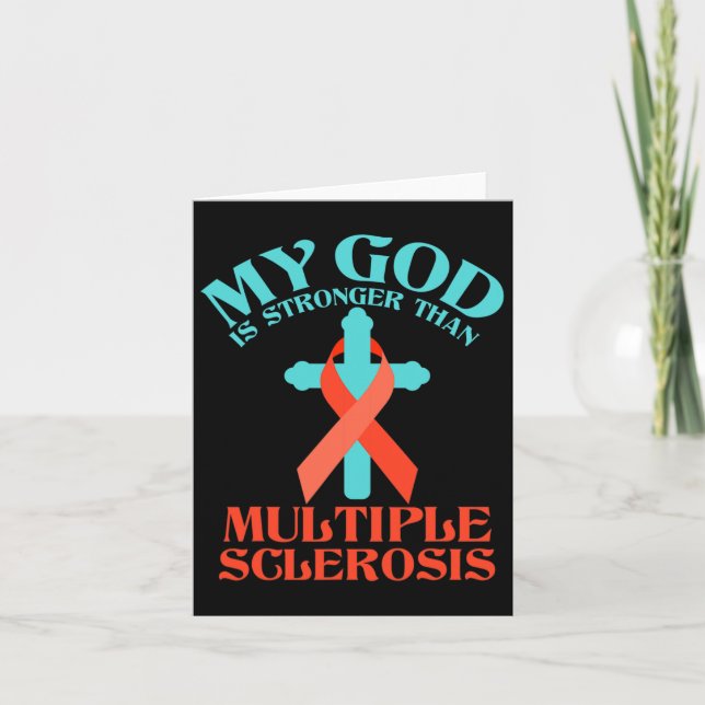 God Is Stronger Than Ms Multiple Sclerosis Awarene Card (Front)
