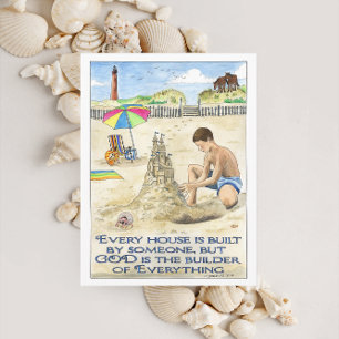God is the Builder Inspirational Postcard