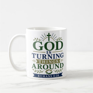 God Is Turning Things Around Minimalist Christian Coffee Mug