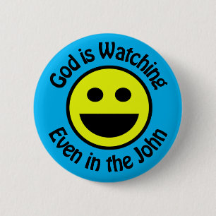 God is Watching Classic Round Sticker 6 Cm Round Badge