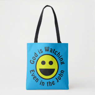 God is Watching poster Tote Bag
