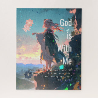 God is With Me - Christian Vintage Retro Anime Jigsaw Puzzle